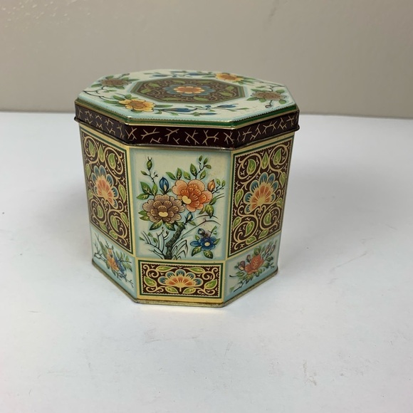 Metal Container with Beautiful Enamel Paintings